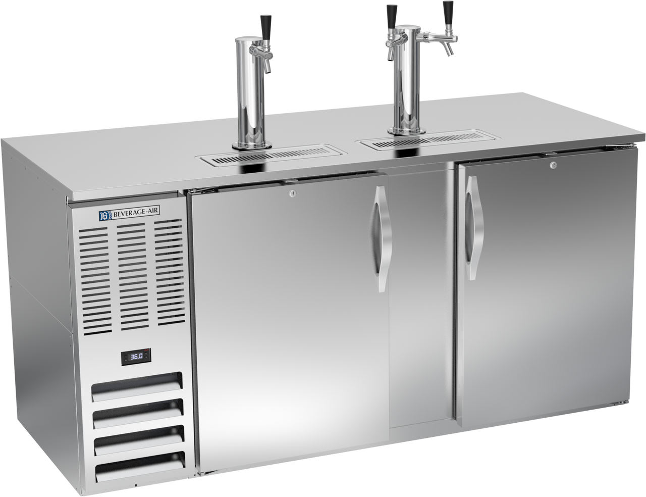 Beverage-Air - 68" Stainless Steel Two Tower Kegerator w/ Three Taps - DD68HC-S
