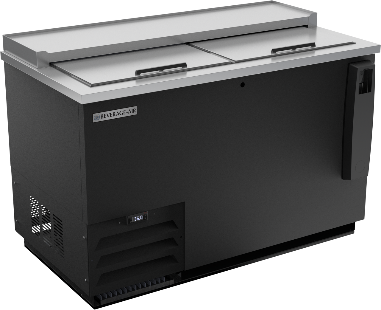 Veverage-Air - 50" Black Bottle Cooler w/ 2 Lids - DW49HC-B-29