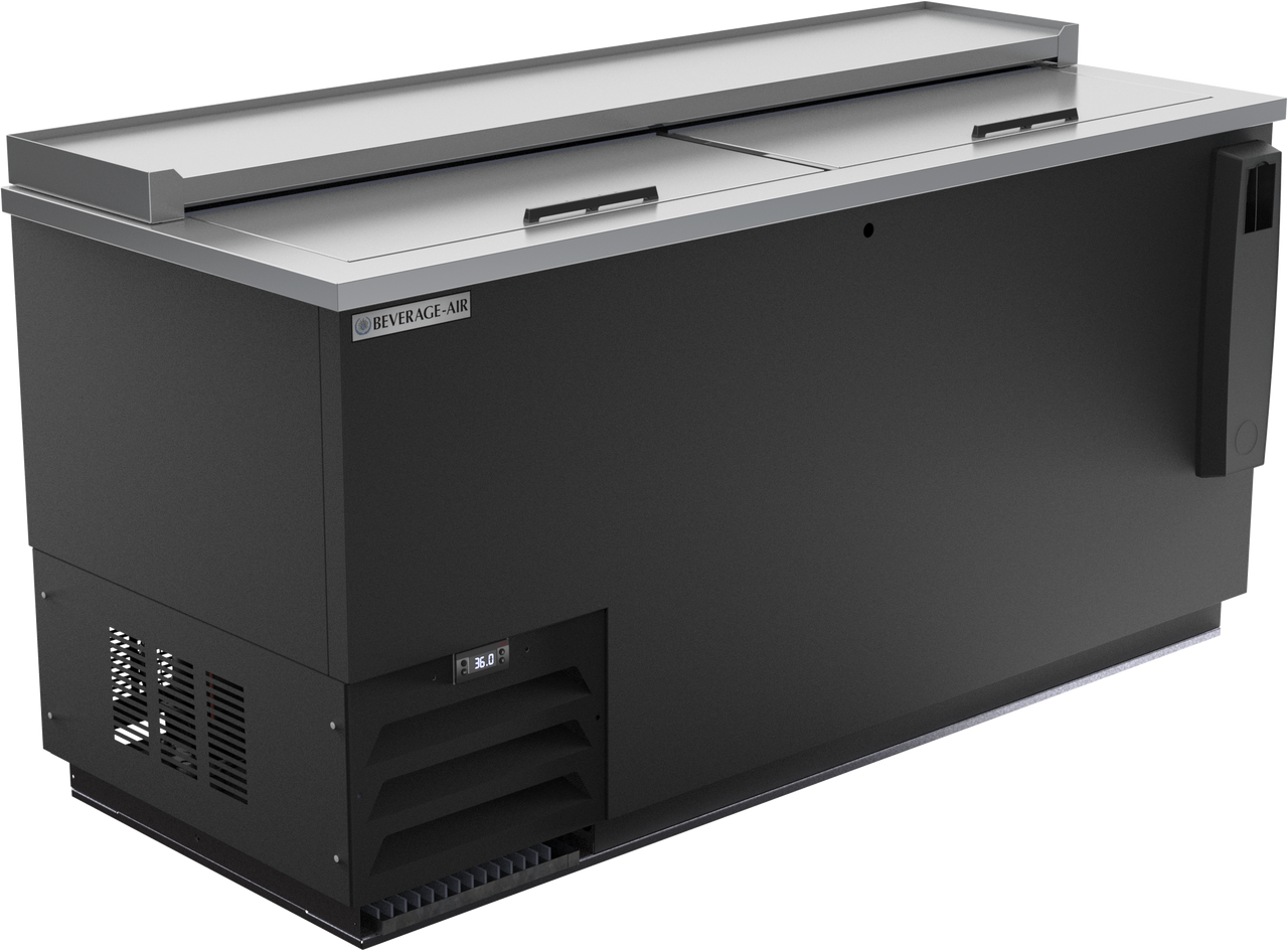 Beverage-Air - 64" Black Bottle Cooler w/ 2 Lids - DW64HC-B