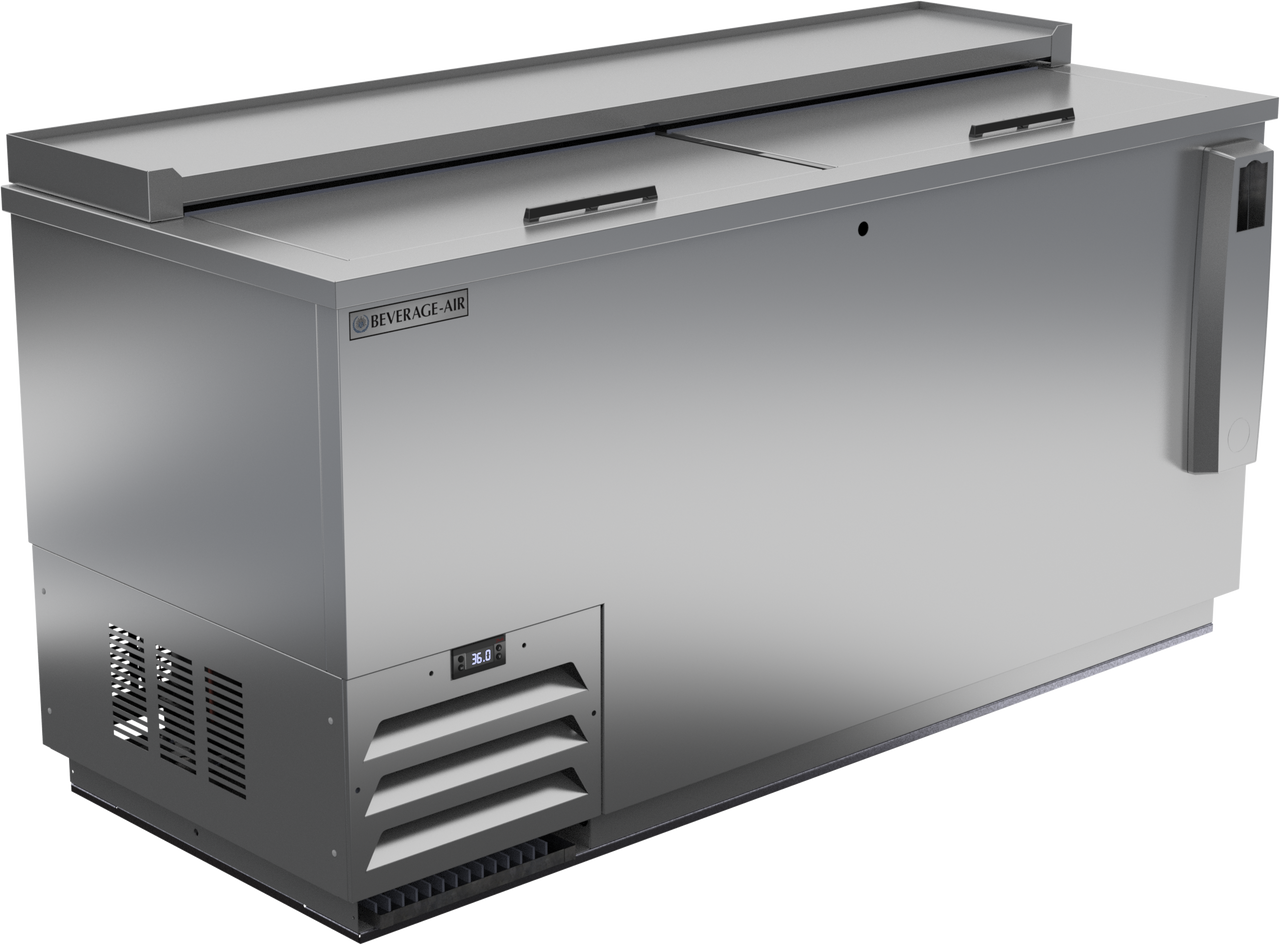 Beverage-Air - 64" Stainless Steel Bottle Cooler w/ 2 Lids - DW64HC-S
