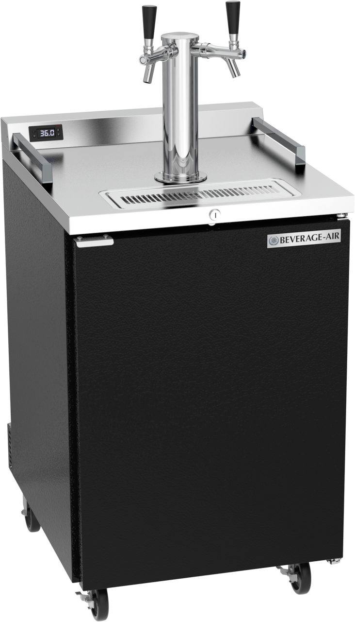 Beverage-Air - 24" Black Mobile Double Tap Kegerator - DZ24HC-1-B