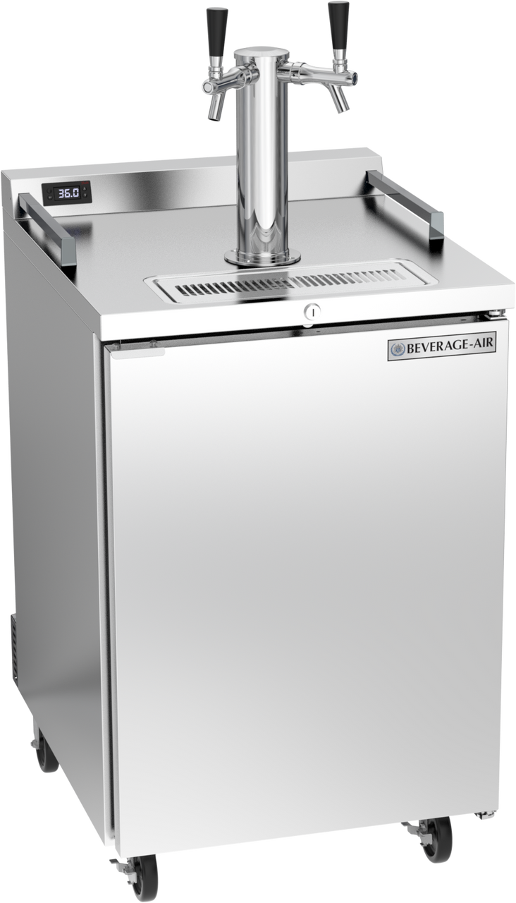 Beverage-Air - 24" Stainless Steel Mobile Double Tap Kegerator - DZ24HC-1-S