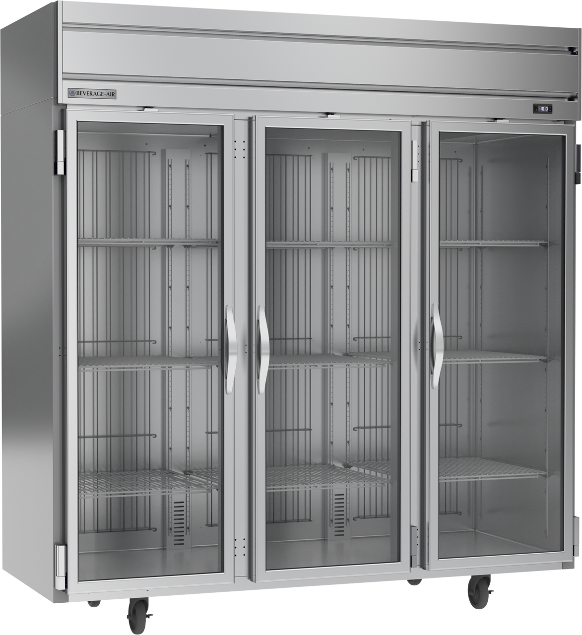 Beverage-Air - 78" Horizon Stainless Steel Reach-In Freezer w/ 3 Glass Swing Doors - HFPS3HC-1G