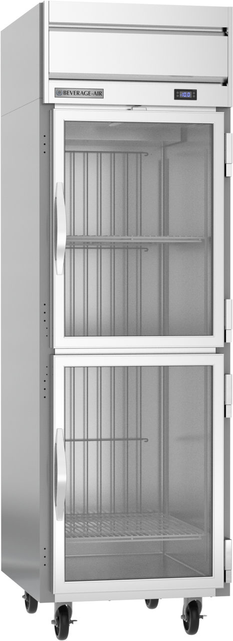 Beverage-Air - 26" Horizon Stainless Steel Reach-In Freezer w/ 2 Glass Swing Half Doors - HFS1HC-1HG