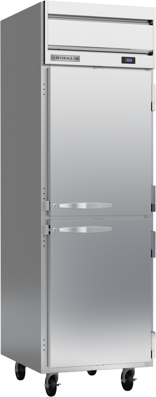 Beverage-Air - 26" Horizon Stainless Steel Reach-In Refrigerator w/ 2 Solid Swing Half Doors - HRS1HC-1HS