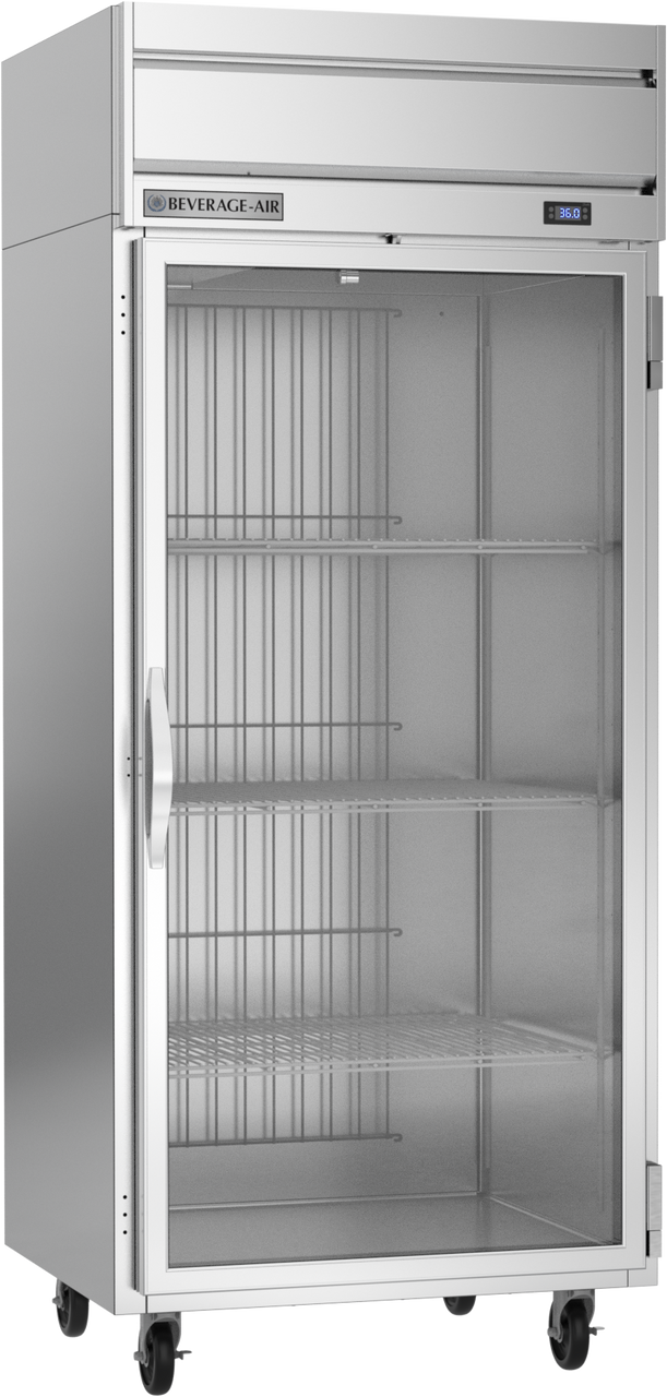 Beverage-Air - 35" Horizon Stainless Steel Reach-In Refrigerator w/ 1 Glass Swing Door - HRS1WHC-1G