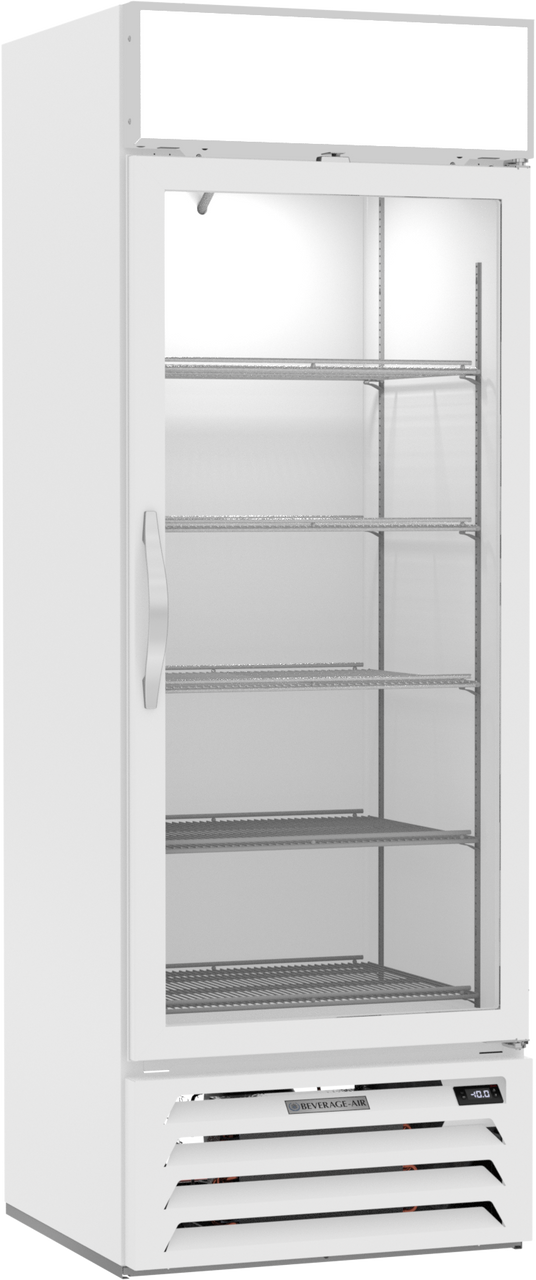 Beverage-Air - 27" MarketMax White Shallow Depth Merchandiser Freezer w/ 1 Swing Glass Door - MMF19HC-1-W