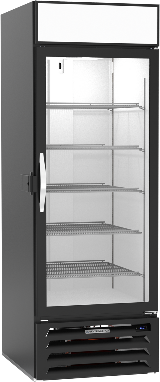 Beverage-Air - 28" MarketMax IQ Black Merchandiser Freezer w/ 1 Swing Glass Door - MMF23HC-1-B-IQ