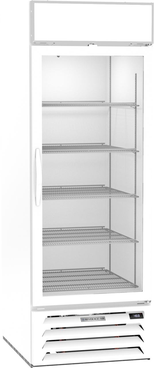 Beverage-Air - 27" MarketMax White Merchandiser Freezer w/ 1 Swing Glass Door - MMF23HC-1-W
