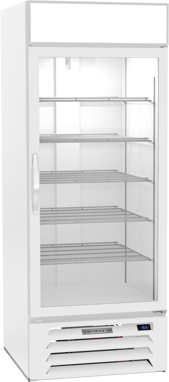 Beverage-Air - 30" MarketMax White Merchandiser Freezer w/ 1 Swing Glass Door -