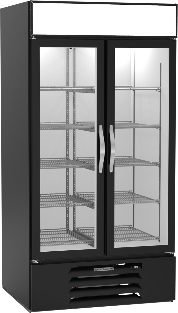 Beverage-Air - 40" MarketMax Black Merchandiser Freezer w/ 2 Swing Glass Doors - MMF35HC-1-B