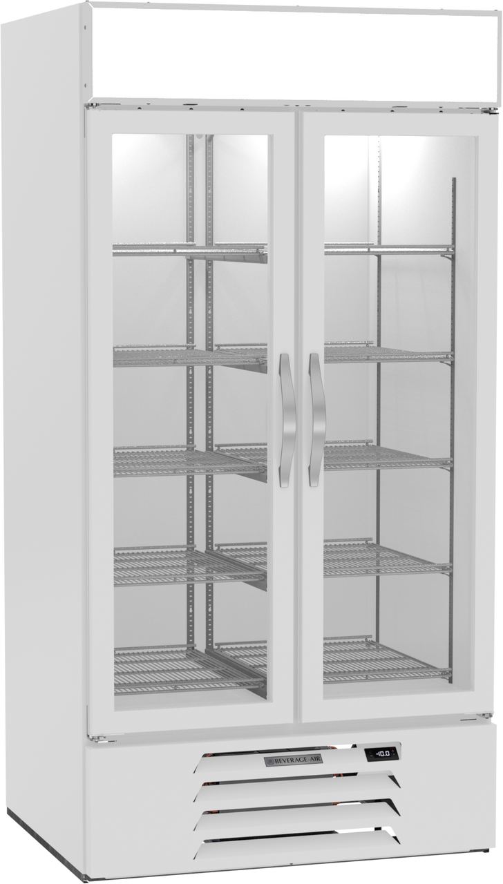 Beverage-Air - 40" MarketMax White Merchandiser Freezer w/ 2 Swing Glass Doors - MMF35HC-1-W