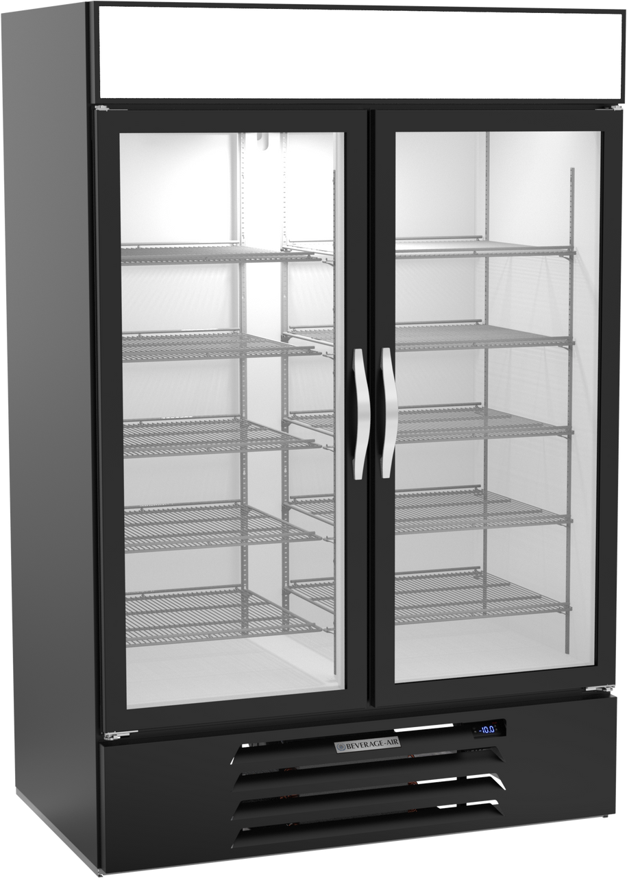 Beverage-Air - 52" MarketMax Black Merchandiser Freezer w/ 2 Swing Glass Doors - MMF49HC-1-B
