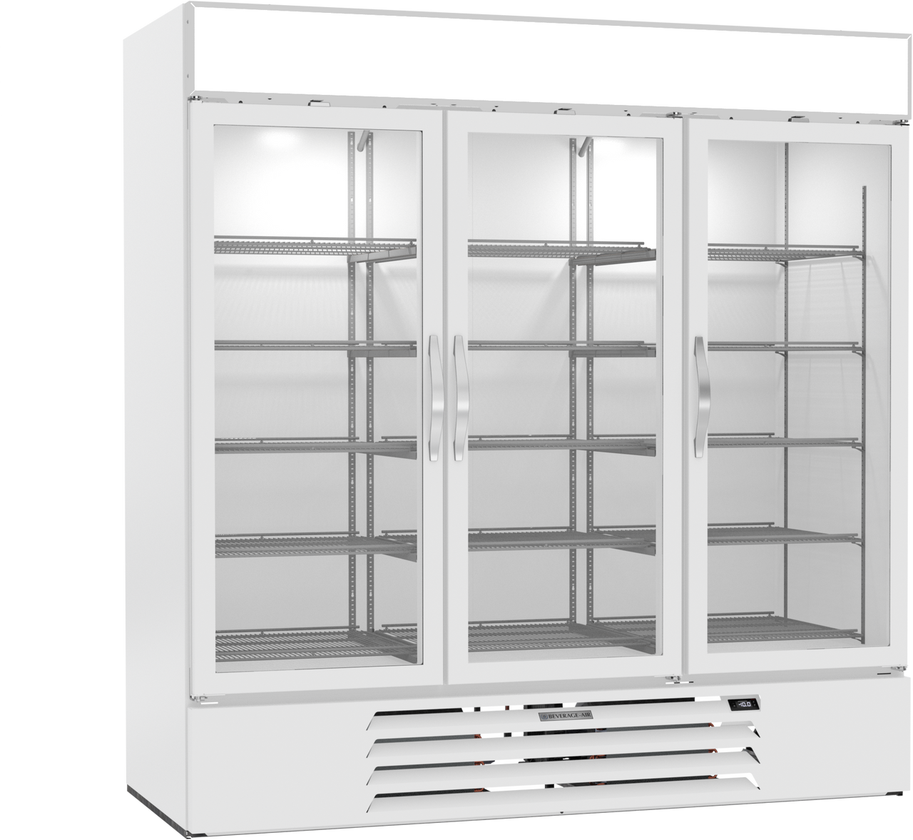 Beverage-Air - 75" MarketMax White Merchandiser Freezer w/ 3 Swing Glass Doors - MMF72HC-1-W