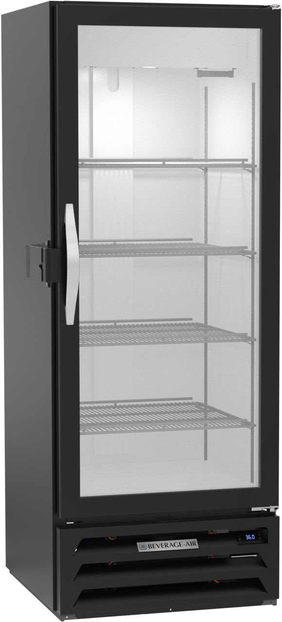 Beverage-Air - 24" MarketMax Black IQ Merchandiser Refrigerator w/ 1 Swing Glass Door - MMR12HC-1-B-IQ