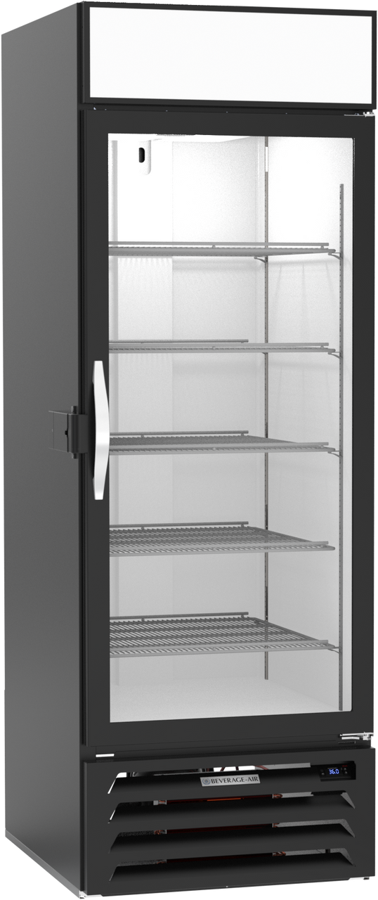 Beverage-Air - 28" MarketMax IQ Black Merchandiser Refrigerator w/ 1 Swing Glass Door - MMR23HC-1-B-IQ