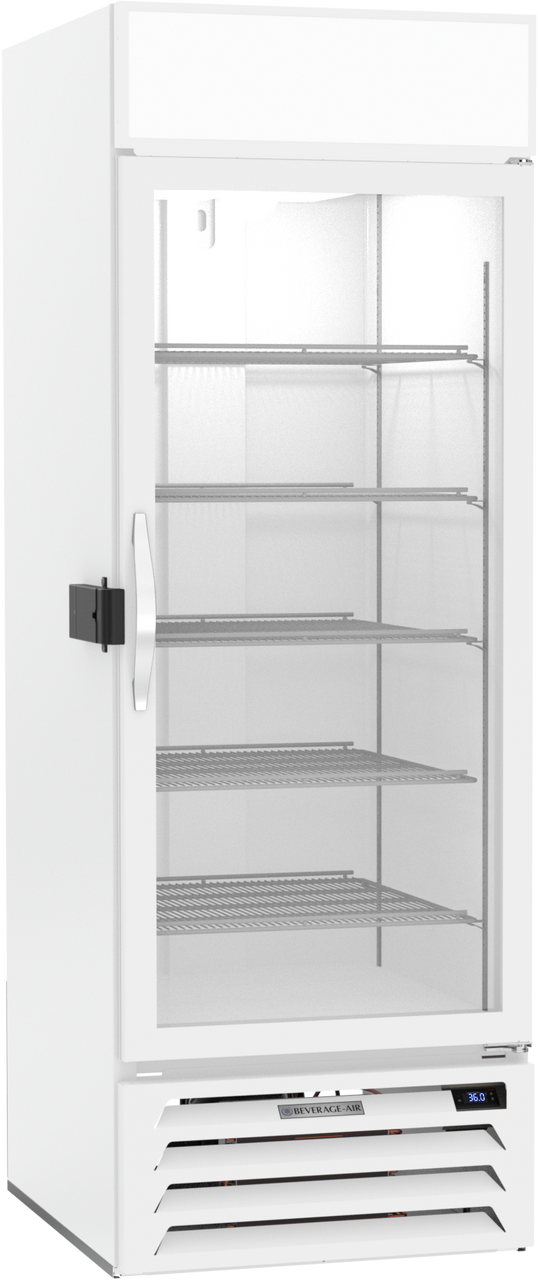 Beverage-Air - 28" MarketMax IQ White Merchandiser Refrigerator w/ 1 Swing Glass Door - MMR23HC-1-W-IQ