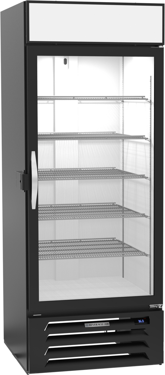 Beverage-Air - 30" MarketMax IQ Black Merchandiser Refrigerator w/ 1 Swing Glass Door - MMR27HC-1-B-IQ