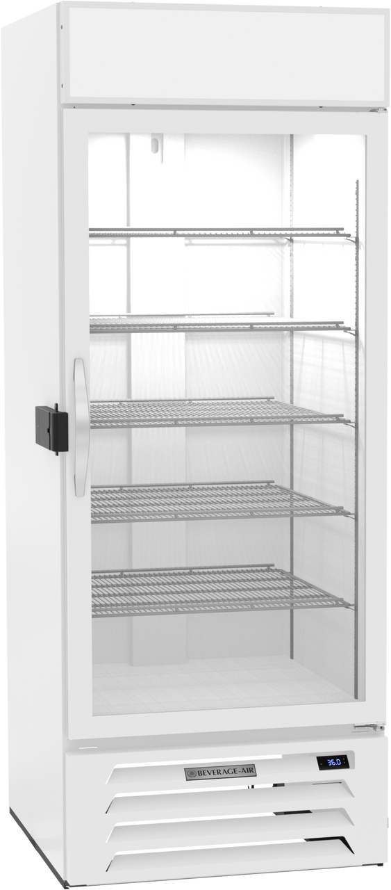 Beverage-Air - 30" MarketMax IQ White Merchandiser Refrigerator w/ 1 Swing Glass Door - MMR27HC-1-W-IQ