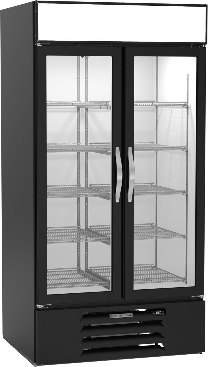Beverage-Air - 39" MarketMax Black Merchandiser Refrigerator w/ 2 Swing Glass Doors - MMR35HC-1-B