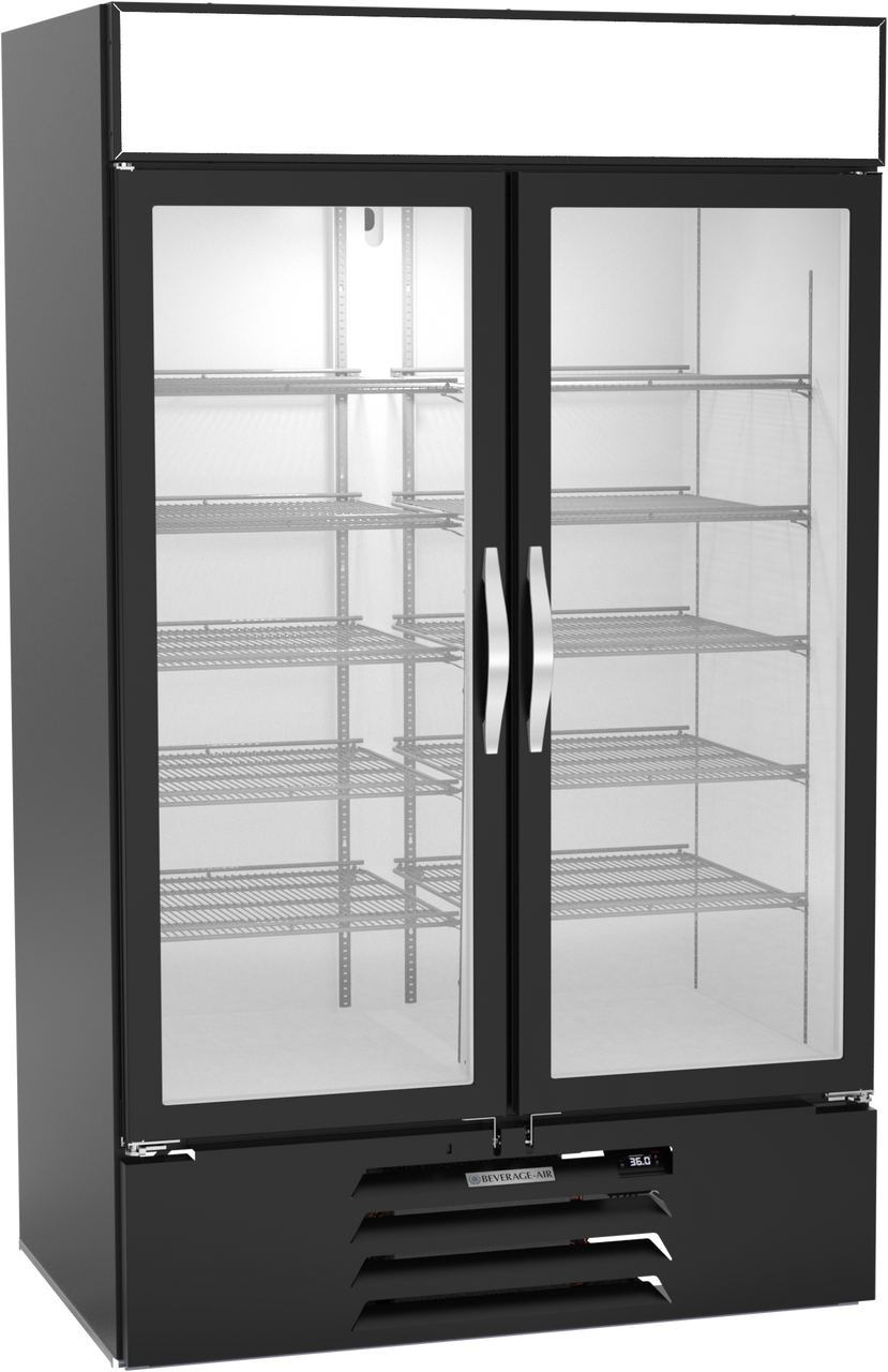 Beverage-Air - 47" MarketMax IQ Black Merchandiser Refrigerator w/ 2 Swing Glass Doors - MMR44HC-1-B-IQ