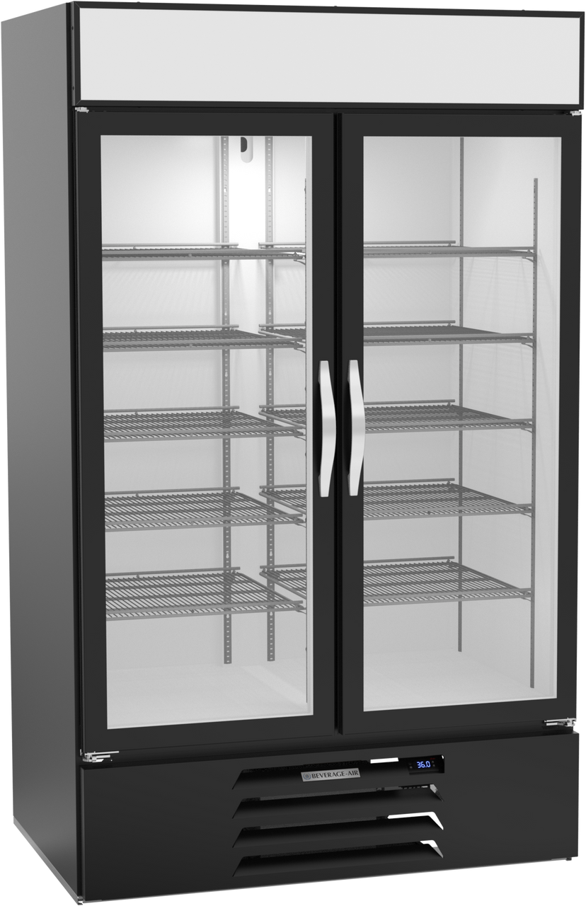 Beverage-Air - 47" MarketMax Black Wine Refrigerator w/ 2 Swing Glass Doors - MMR44HC-1-B-WINE