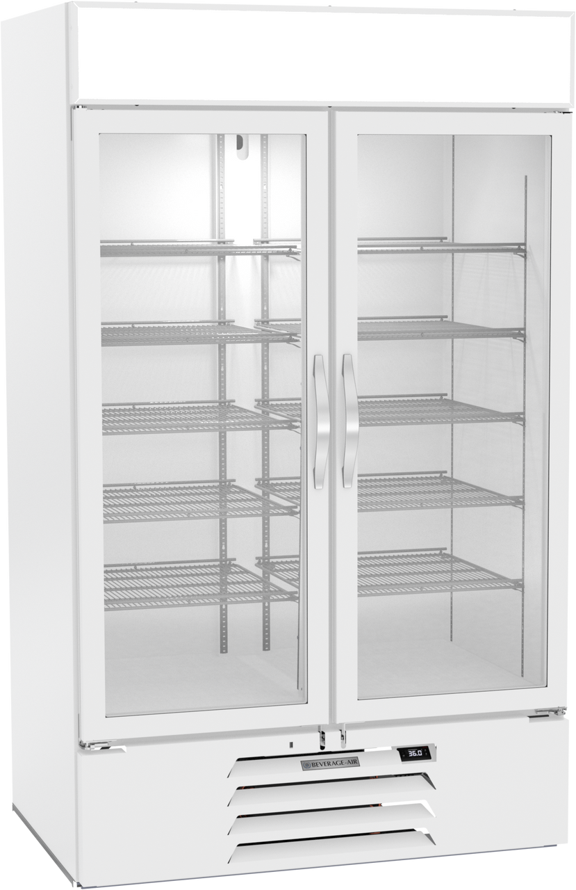 Beverage-Air - 47" MarketMax IQ White Merchandiser Refrigerator w/ 2 Swing Glass Doors - MMR44HC-1-W-IQ