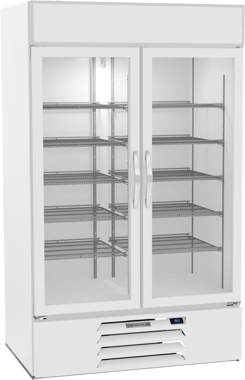 Beverage-Air - 47" MarketMax White Wine Refrigerator w/ 2 Swing Glass Doors - MMR44HC-1-W-WINE
