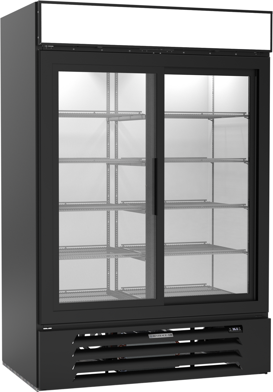 Beverage-Air - 52" MarketMax Black Merchandiser Refrigerator w/ 2 Sliding Glass Doors - MMR45HC-1-B