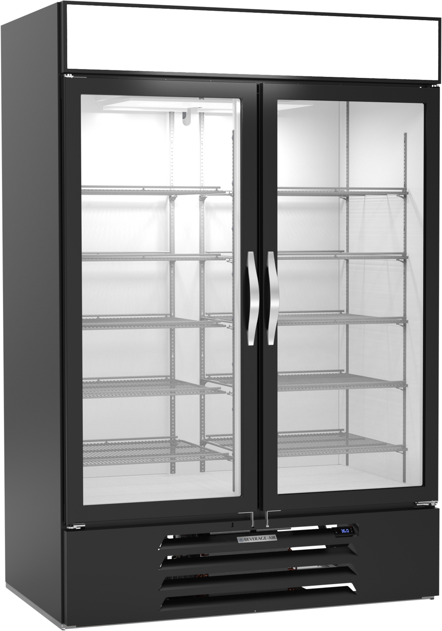 Beverage-Air - 52" MarketMax IQ Black Merchandiser Refrigerator w/ 2 Swing Glass Doors - MMR49HC-1-B-IQ