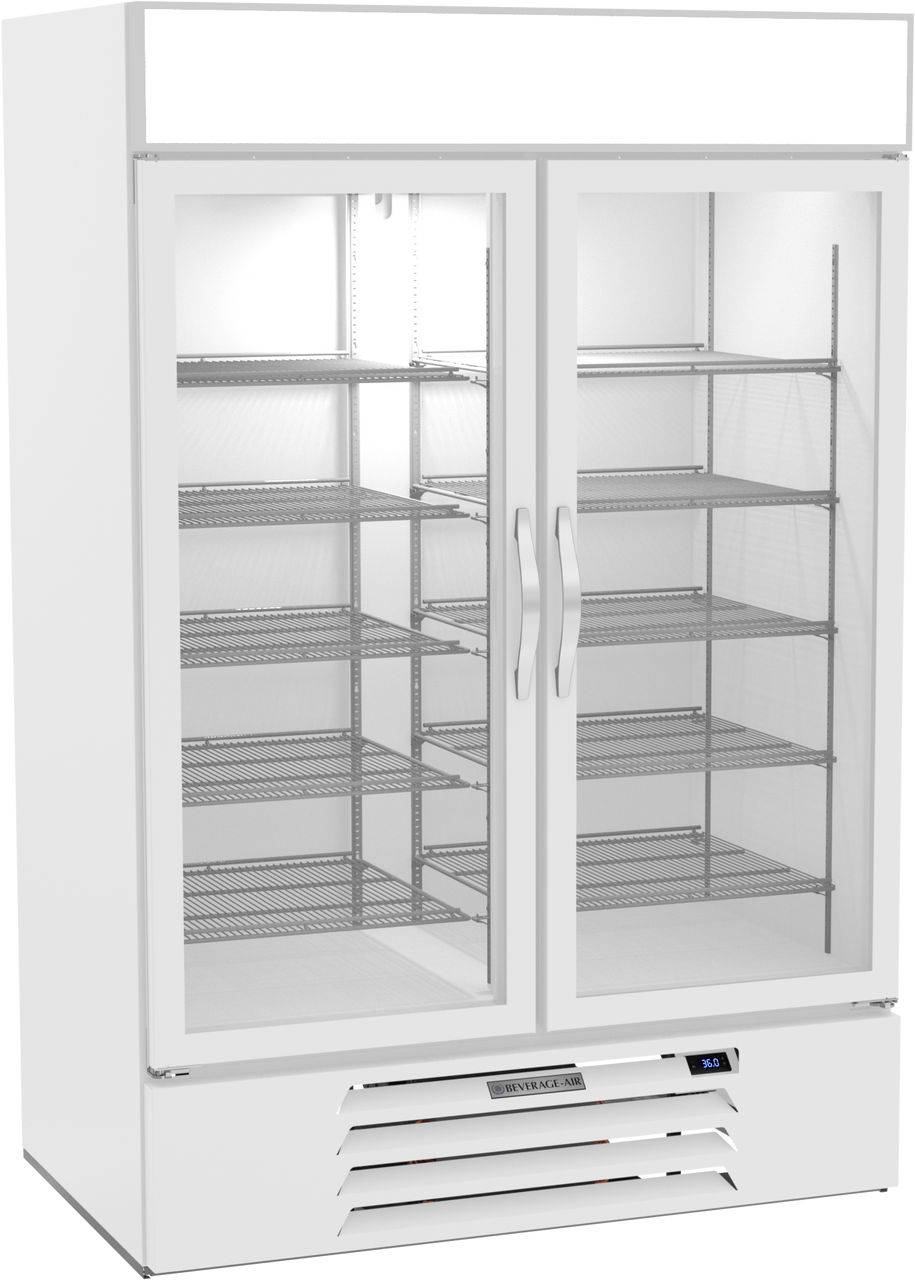 Beverage-Air - 52" MarketMax White Wine Refrigerator w/ 2 Swing Glass Doors - MMR49HC-1-W-WINE
