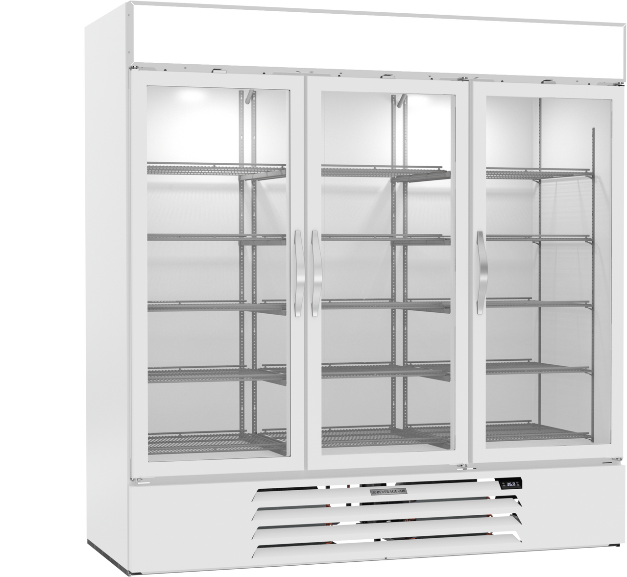 Beverage-Air - 75" MarketMax White Wine Refrigerator w/ 3 Swing Glass Doors - MMR72HC-1-W-WINE