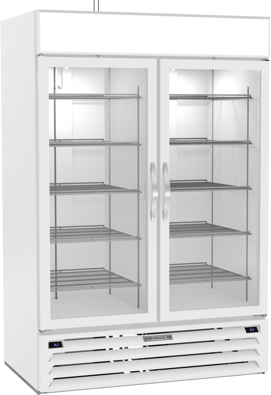 Beverage-Air - 52" MarketMax White Dual Temp Wine Refrigerator w/ 2 Swing Glass Doors - MMRR49HC-1-A-WW-WINE