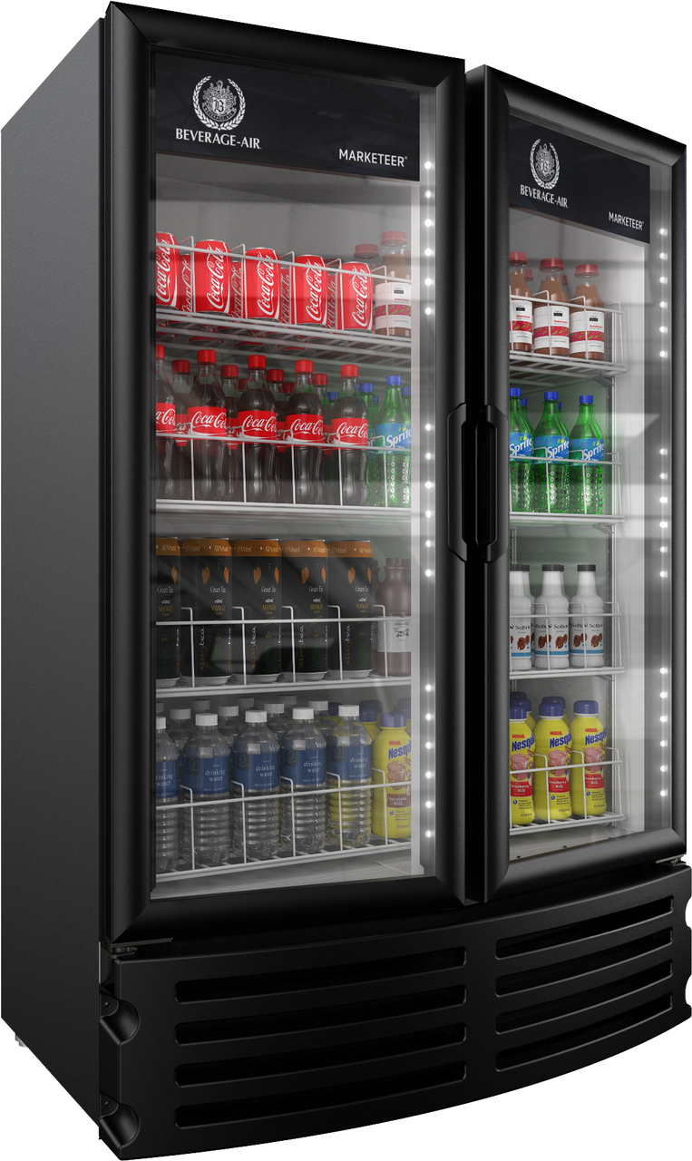 Beverage-Air - 36" Marketeer Black Merchandiser w/ 2 Swing Glass Doors - MT21-1B
