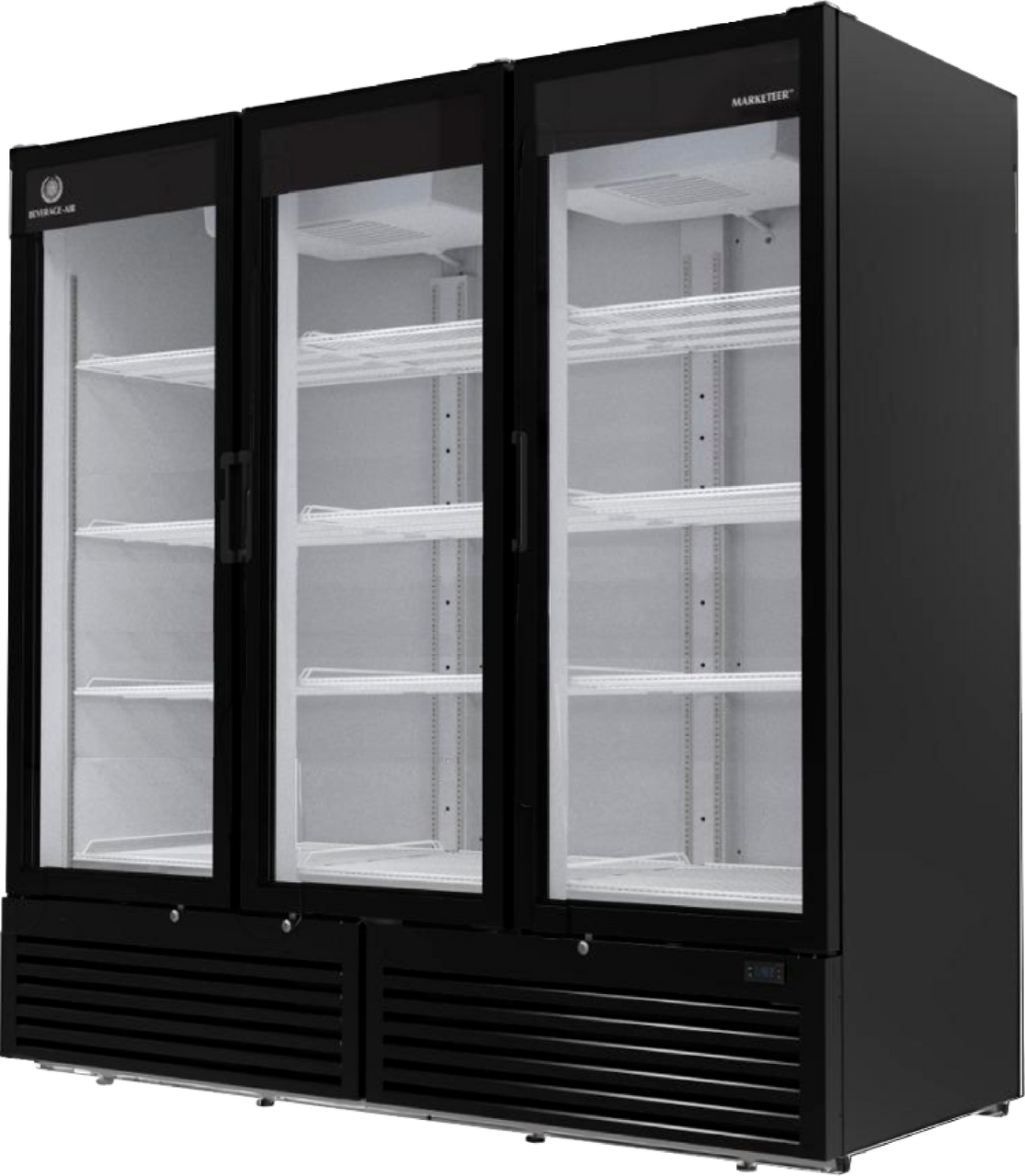Beverage-Air - 79" Marketeer Black Merchandiser w/ 3 Swing Glass Doors - MT72-1B