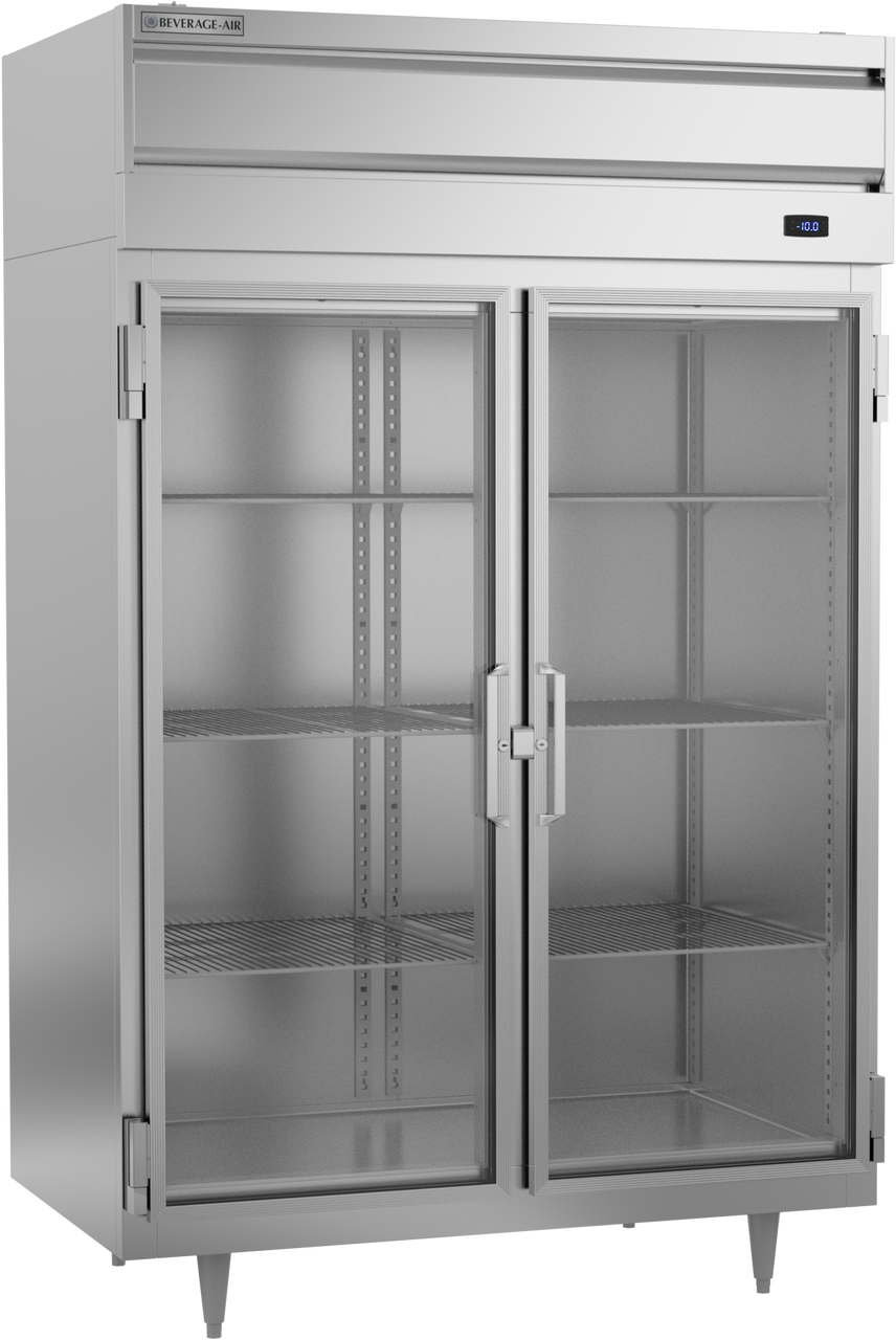 Beverage-Air - 52" P Series Stainless Steel Reach-In Freezer w/ 2 Glass Swing Doors - PF2HC-1BG