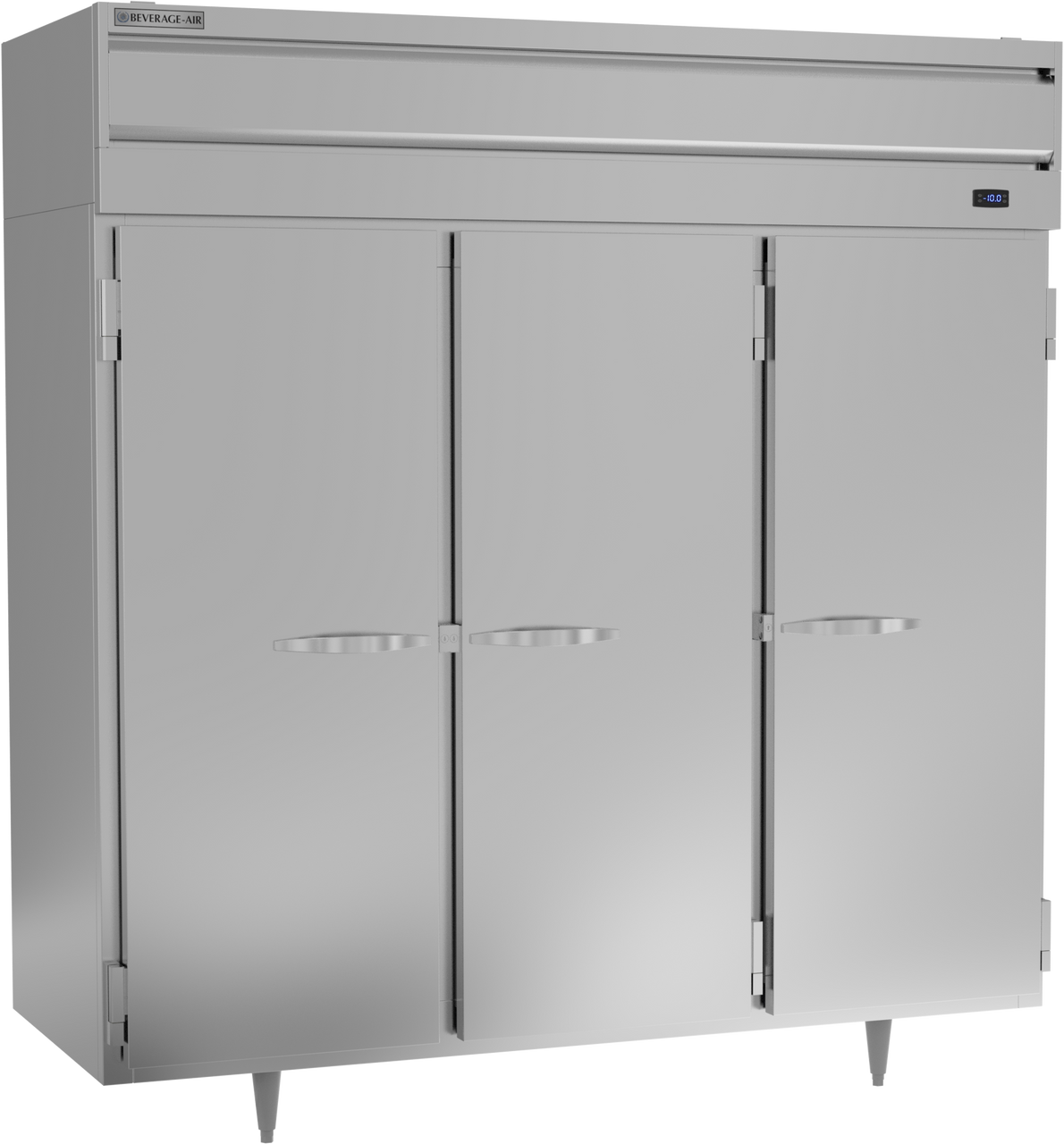 Beverage-Air - 78" P Series Stainless Steel Reach-In Freezer w/ 3 Solid Swing Doors - PF3HC-1AS