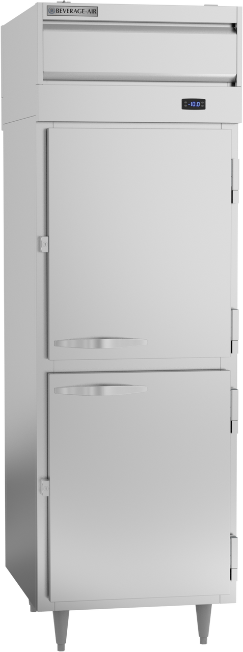 Beverage-Air - 27" P Series Stainless Steel Pass-Thru Freezer w/ 4 Solid Swing Half Doors - PFD1HC-1AHS