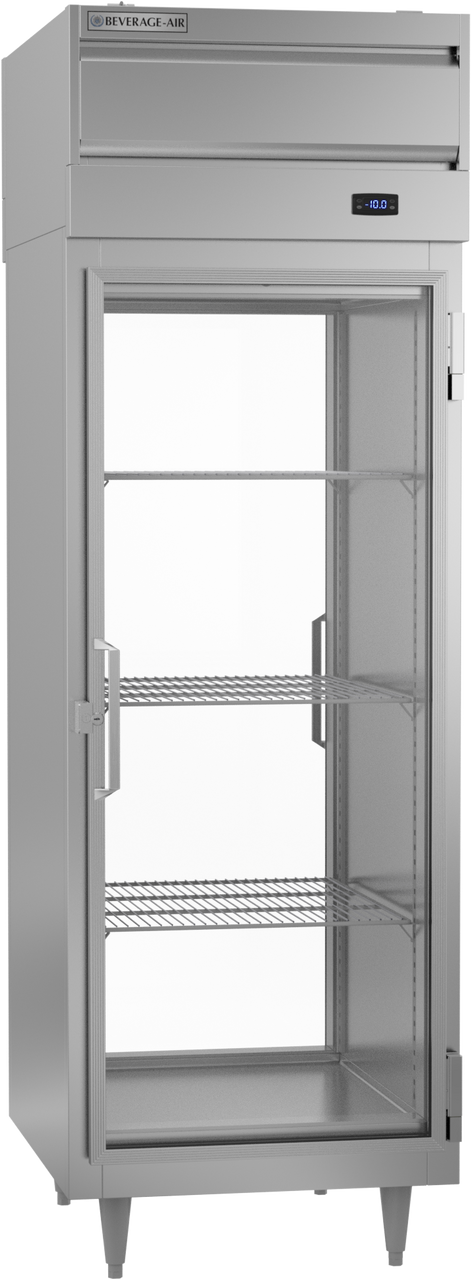 Beverage-Air - 27" P Series Stainless Steel Pass-Thru Freezer w/ 2 Glass Swing Doors - PFD1HC-1BG