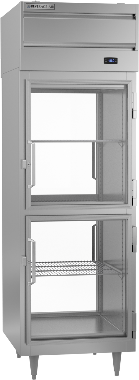 Beverage-Air - 27" P Series Stainless Steel Pass-Thru Freezer w/ 4 Glass Swing Half Doors - PFD1HC-1BHG