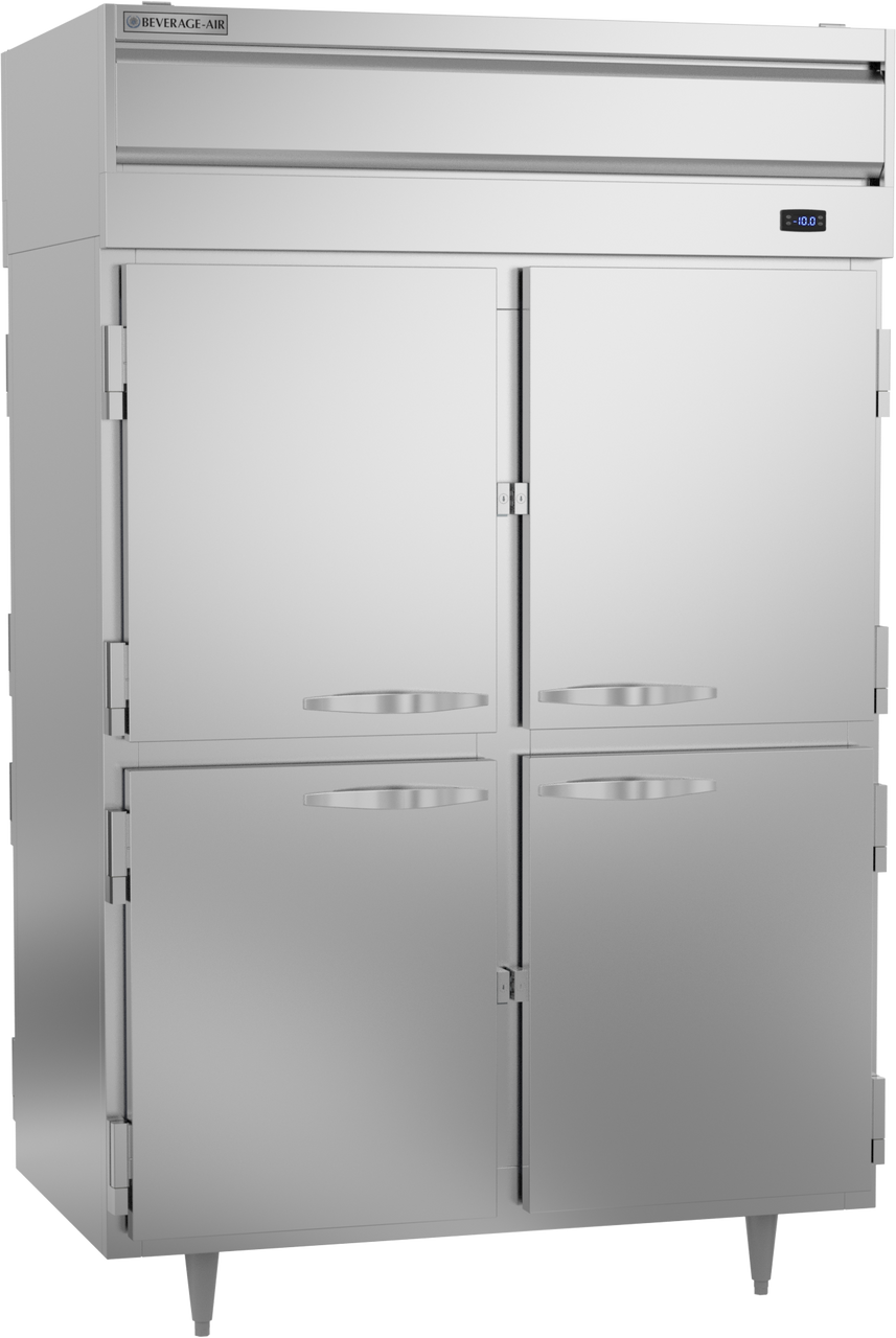 Beverage-Air - 52" P Series Stainless Steel Pass-Thru Freezer w/ 8 Solid Swing Half Doors - PFD2HC-1AHS