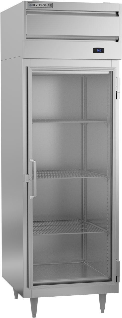 Beverage-Air - 27" P Series Stainless Steel Reach-In Refrigerator w/ 1 Glass Swing Door - PR1HC-1BG