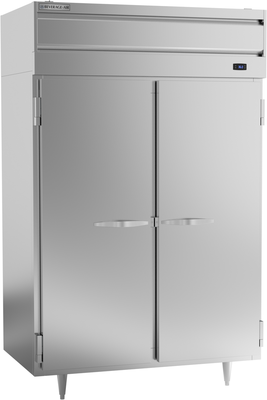 Beverage-Air - 52" P Series Stainless Steel Reach-In Refrigerator w/ 2 Solid Swing Doors - PR2HC-1AS