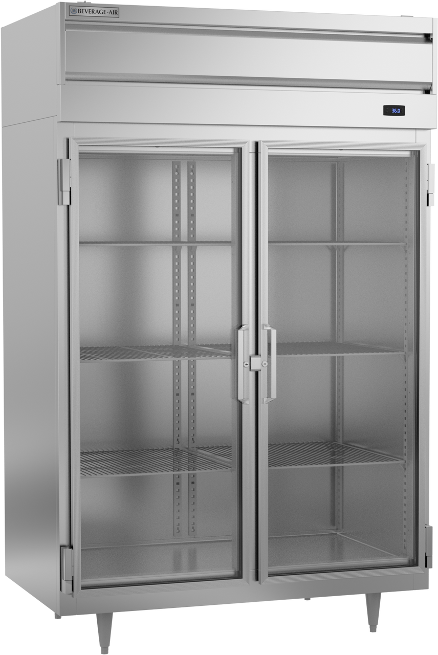 Beverage-Air - 52" P Series Stainless Steel Reach-In Refrigerator w/ 2 Glass Swing Doors - PR2HC-1BG
