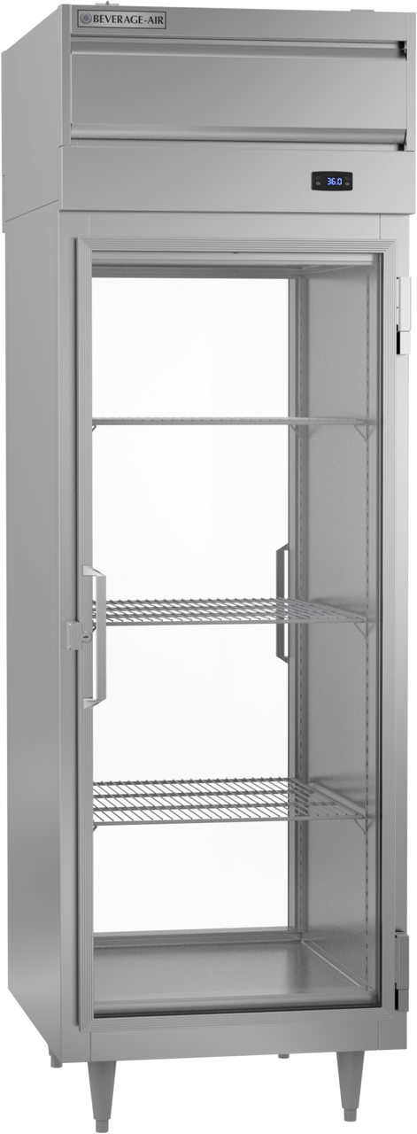 Beverage-Air - 27" P Series Stainless Steel Pass-Thru Refrigerator w/ 2 Glass Swing Doors - PRD1HC-1BG