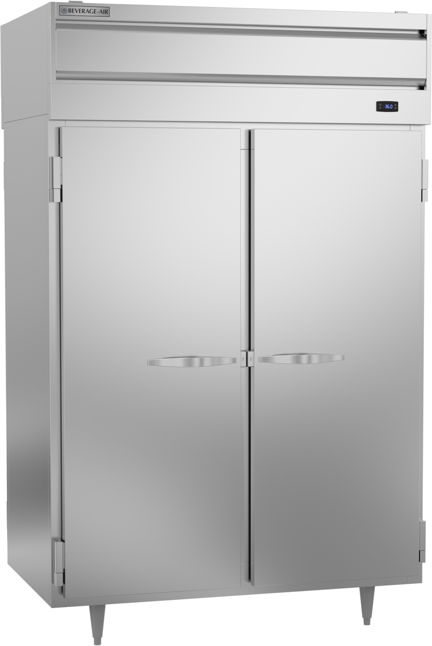 Beverage-Air - 52" P Series Stainless Steel Pass-Thru Refrigerator w/ 4 Solid Swing Doors - PRD2HC-1AS