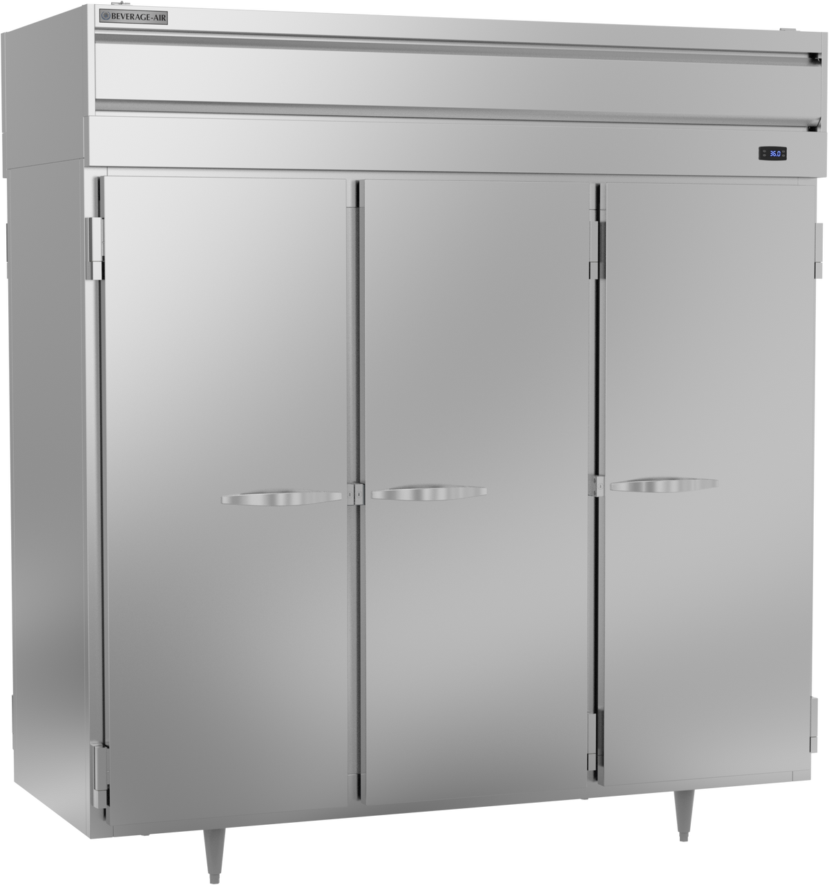 Beverage-Air - 78" P Series Stainless Steel Pass-Thru Refrigerator w/ 6 Solid Swing Doors - PRD3HC-1AS