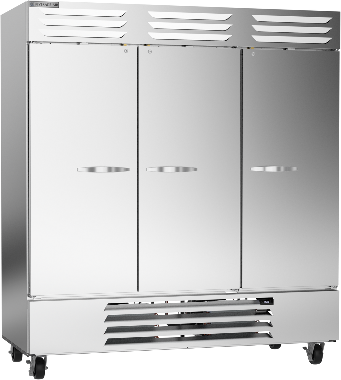 Beverage-Air - 75" Vista Reach-In Refrigerator w/ 3 Solid Swing Doors - RB72HC-1S