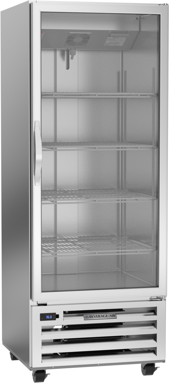 Beverage-Air - 27" RI Series Stainless Steel Reach-In Refrigerator w/ 1 Glass Swing Door - RI18HC-G