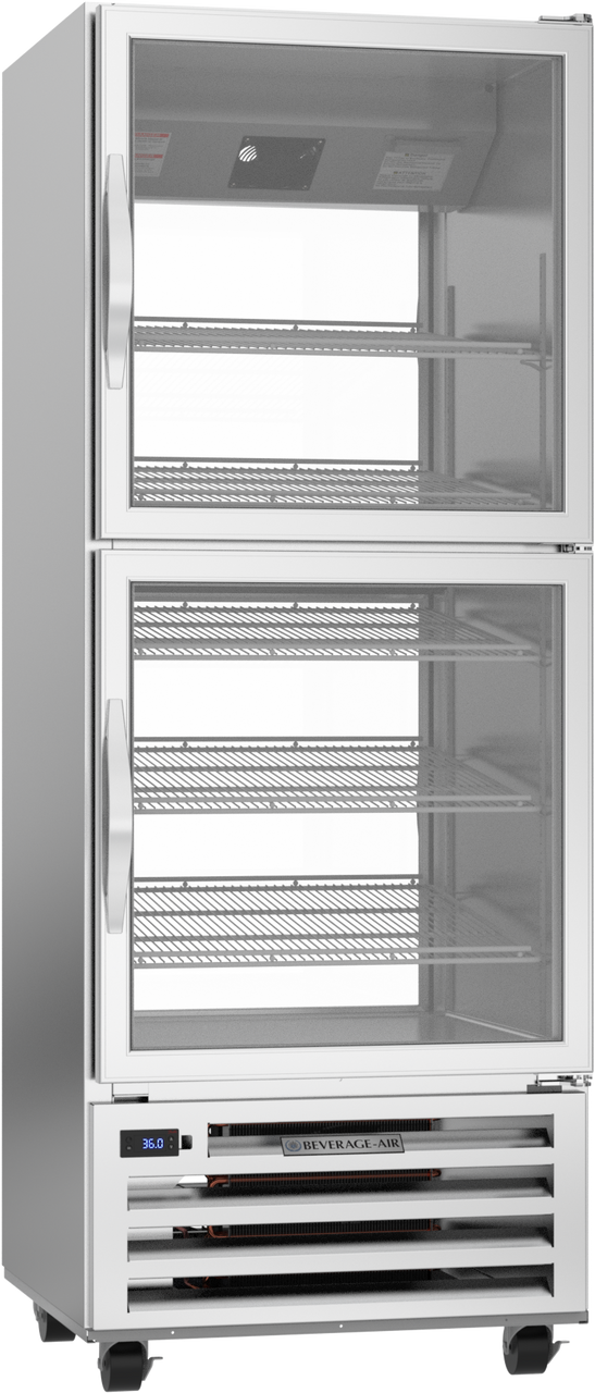 Beverage-Air - 27" RI Series Stainless Steel Pass-Thru Refrigerator w/ 4 Glass Swing Half Doors - RID18HC-HG